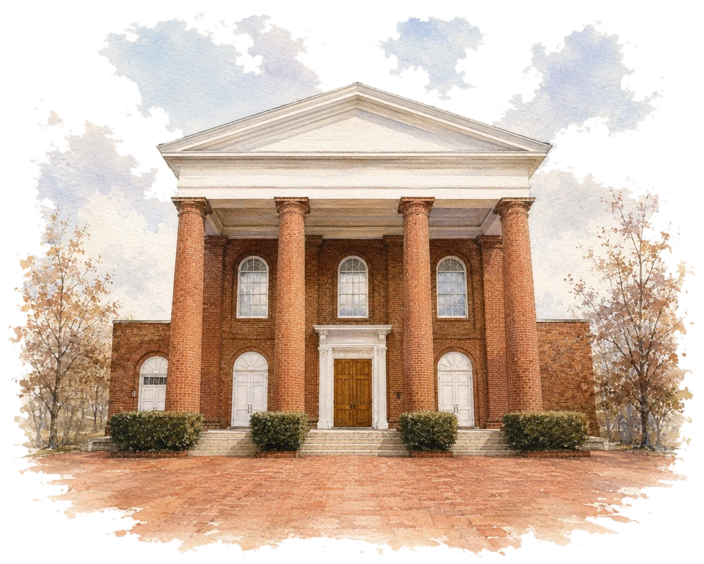Watercolor of Boyce Chapel